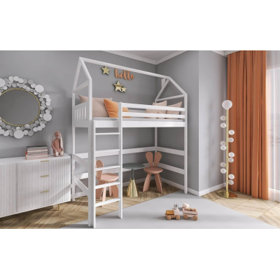 Dětská postel s horním spaním NITSA - 90x190, borovice