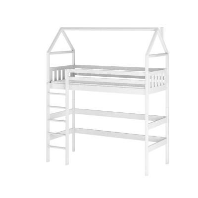 Dětská postel s horním spaním NITSA - 90x200, bílá