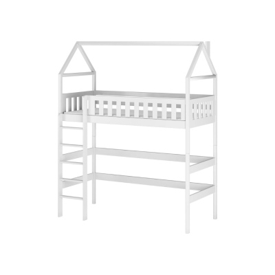 Dětské jednolůžko s horním spaním DUSTIN - 80x200, bílé