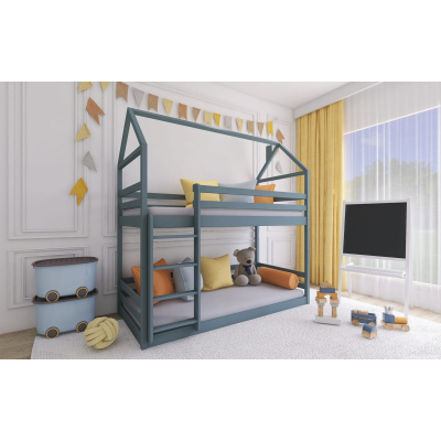 Domečková postel DAFINA - 90x190, šedá