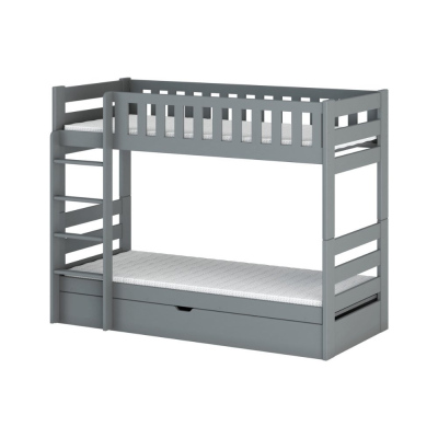 Dětská patrová postel ALLA - 80x200, šedá