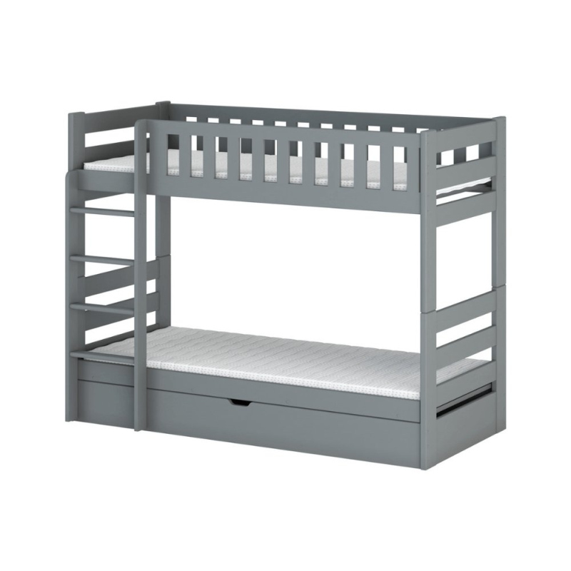 Dětská patrová postel ALLA - 80x180, šedá