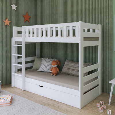 Dětská patrová postel ALLA - 90x190, bílá