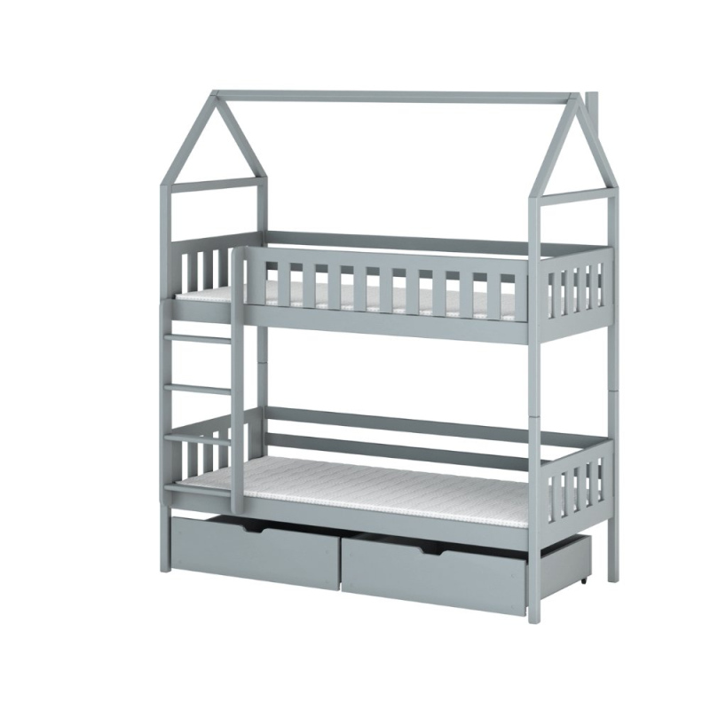 Domečková postel s úložným prostorem DALILA - 80x180, šedá