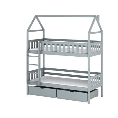 Domečková postel s úložným prostorem DALILA - 80x200, šedá