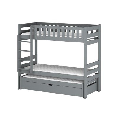 Patrová postel s přistýlkou PRISKA - 80x200, šedá