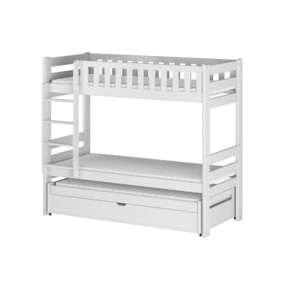 Patrová postel s přistýlkou PRISKA - 90x200, bílá