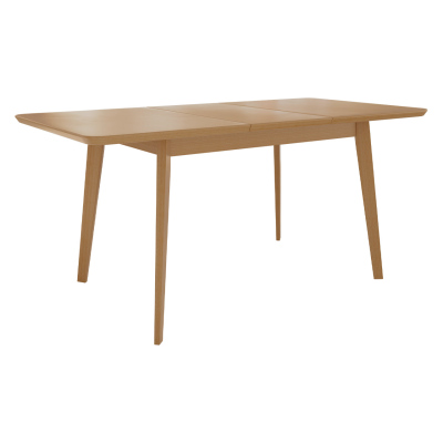 Rozkládací jídelní stůl se 6 židlemi NOWEN 2 - černý / přírodní dřevo / modrý