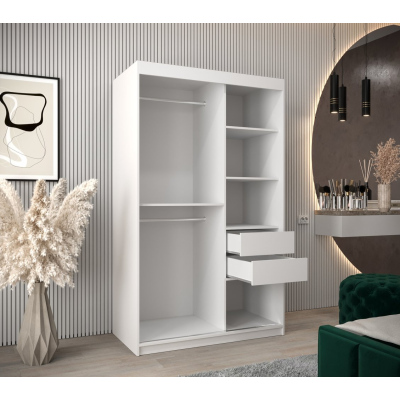 Šatní skříň ENNI - šířka 120 cm, bílá / dub sonoma