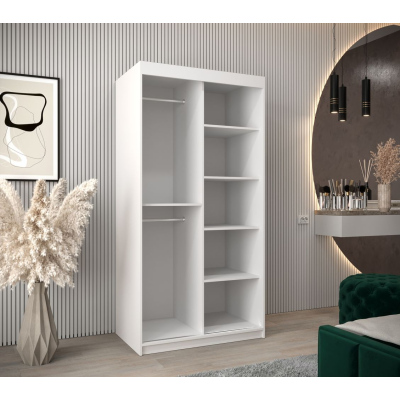 Šatní zrcadlová skříň ADELA - 100 cm, bílá / dub artisan