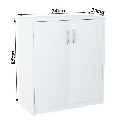 Komoda s dvířky IBOJA - bílá