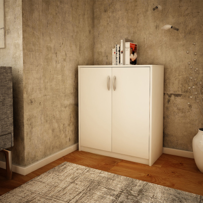 Komoda s dvířky IBOJA - bílá