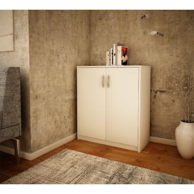 Komoda s dvířky IBOJA - bílá
