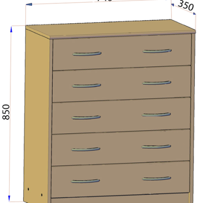 Šuplíková komoda IBOJA - dub sonoma / bílá