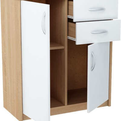 Kombinovaná komoda IBOJA 2 - dub sonoma / bílá