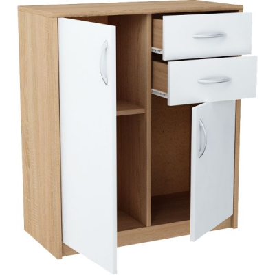 Kombinovaná komoda IBOJA 2 - dub sonoma / bílá