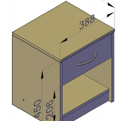 Noční stolek LUAN - dub sonoma