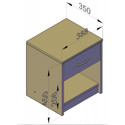 Noční stolek LUAN - dub sonoma