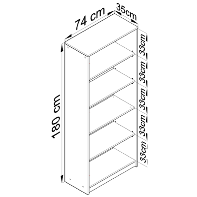Vysoký policový regál TOMAI - bílý