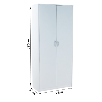 Policová šatní skříň LUBA - šířka 74 cm, bílá