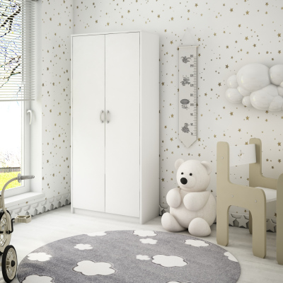 Policová šatní skříň LUBA - šířka 74 cm, bílá