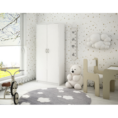 Policová šatní skříň LUBA - šířka 74 cm, bílá