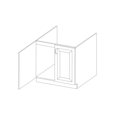 Dřezová skříňka SOPHIA - šířka 80 cm, tmavě šedá / dub artisan