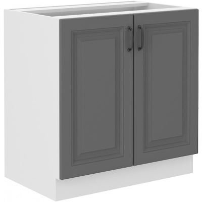 Dolní dvoudveřová skříňka SOPHIA - šířka 80 cm, šedá / bílá