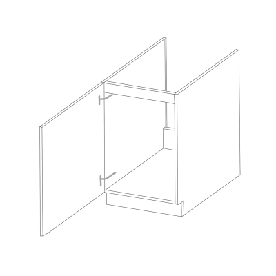 Dolní dřezová skříňka SOPHIA - šířka 50 cm, šedá / bílá
