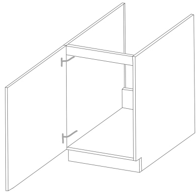 Dolní dřezová skříňka SOPHIA - šířka 50 cm, světle šedá / bílá