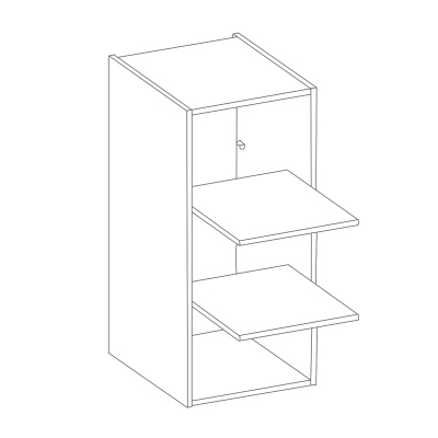 Vysoká horní prosklená skříňka SOPHIA - šířka 40 cm, šedá / bílá