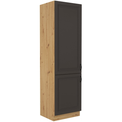 Skříň na vestavnou lednici SOPHIA - šířka 60 cm, tmavě šedá / dub artisan