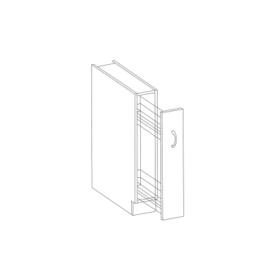 Výsuvná skříňka SOPHIA - šířka 15 cm, šedá / bílá