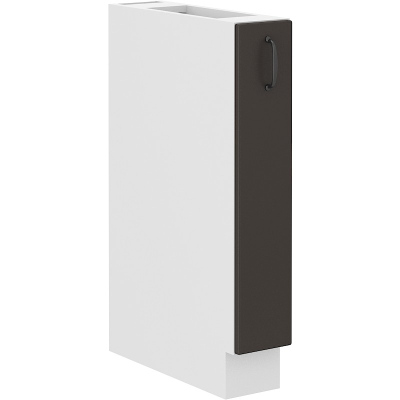 Výsuvná skříňka SOPHIA - šířka 15 cm, tmavě šedá / bílá