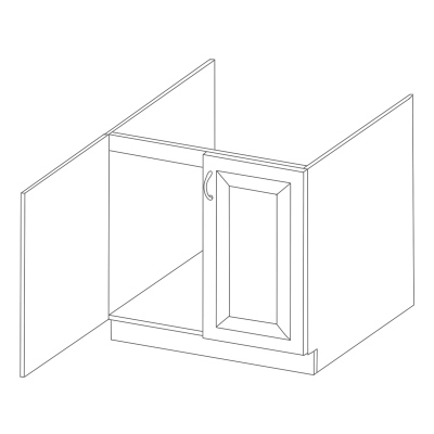 Dřezová skříňka LAILI - šířka 80 cm, světle šedá / dub artisan