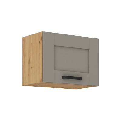 Digestořová skříňka LAILI - šířka 50 cm, světle šedá / dub artisan
