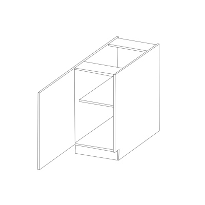 Dolní jednodveřová skříňka LAILI - šířka 40 cm, šedá / bílá