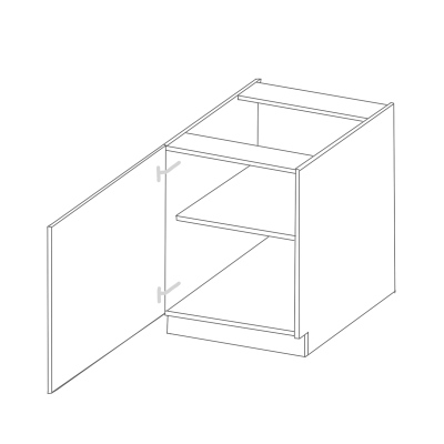 Dolní jednodveřová skříňka LAILI - šířka 60 cm, šedá / dub artisan
