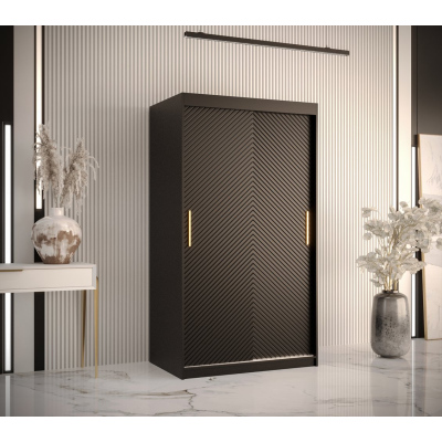 Skříň s posuvnými dveřmi PAOLA - šířka 100 cm, černá