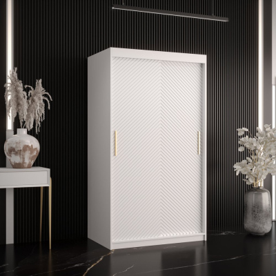 Skříň s posuvnými dveřmi PAOLA - šířka 100 cm, bílá