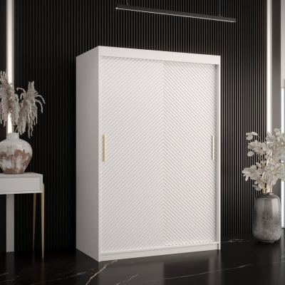 Skříň s posuvnými dveřmi PAOLA - šířka 120 cm, bílá