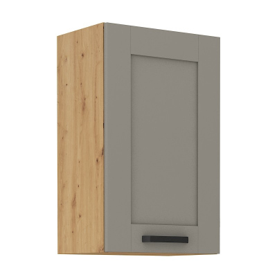 Horní kuchyňská skříňka LAILI - šířka 45 cm, světle šedá / dub artisan
