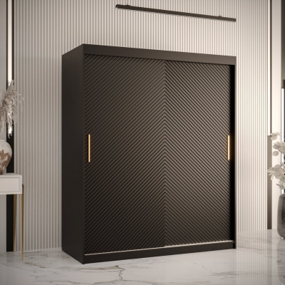 Skříň s posuvnými dveřmi PAOLA - šířka 150 cm, černá