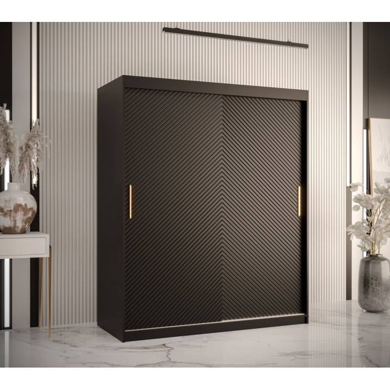 Skříň s posuvnými dveřmi PAOLA - šířka 150 cm, černá