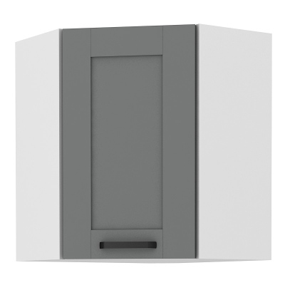 Horní rohová skříňka LAILI - 60x60 cm, šedá / bílá