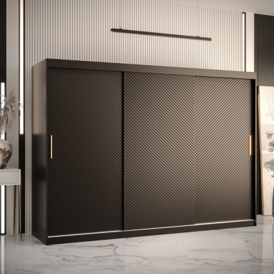 Skříň s posuvnými dveřmi PAOLA - šířka 250 cm, černá
