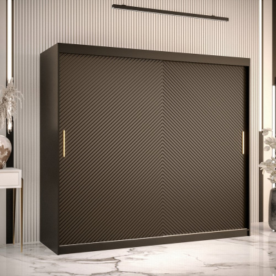 Skříň s posuvnými dveřmi PAOLA - šířka 200 cm, černá