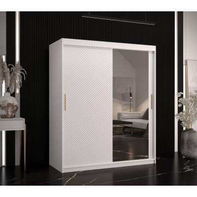 Skříň s posuvnými dveřmi a zrcadlem PAOLA - šířka 150 cm, bílá