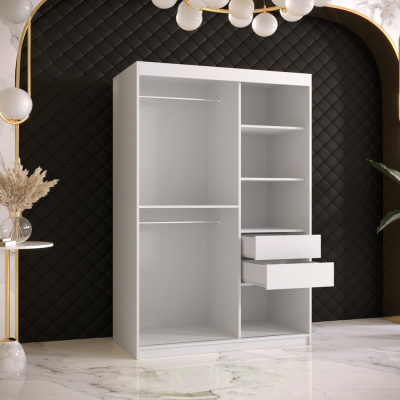 Šatní skříň s posuvnými dveřmi MAYA 1 - šířka 120 cm, bílá / černá