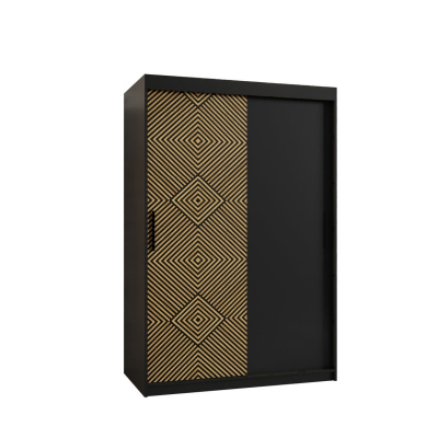 Prostorná šatní skříň s posuvnými dveřmi MARIEM 1 - šířka 120 cm, černá
